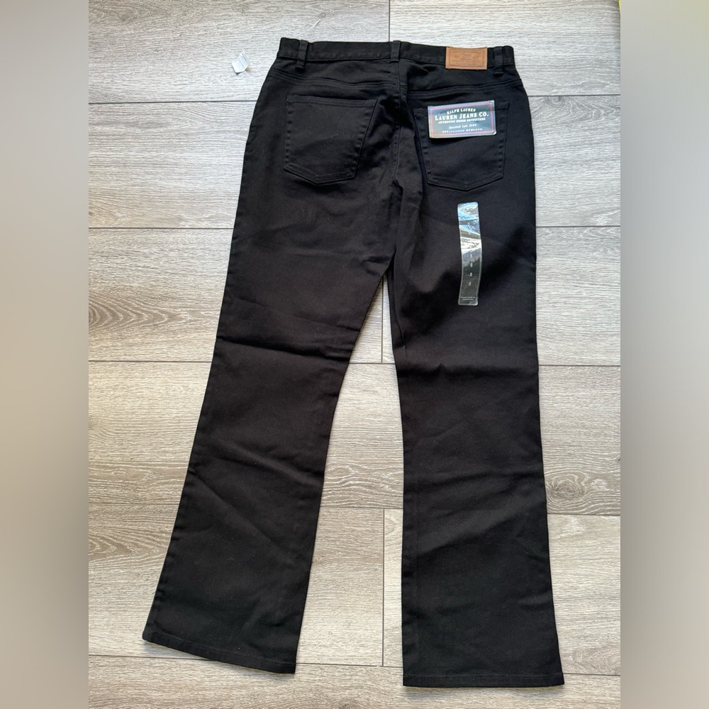 Ralph Lauren Women's Cotton Denim Black Ankle straight Jeans Size 8